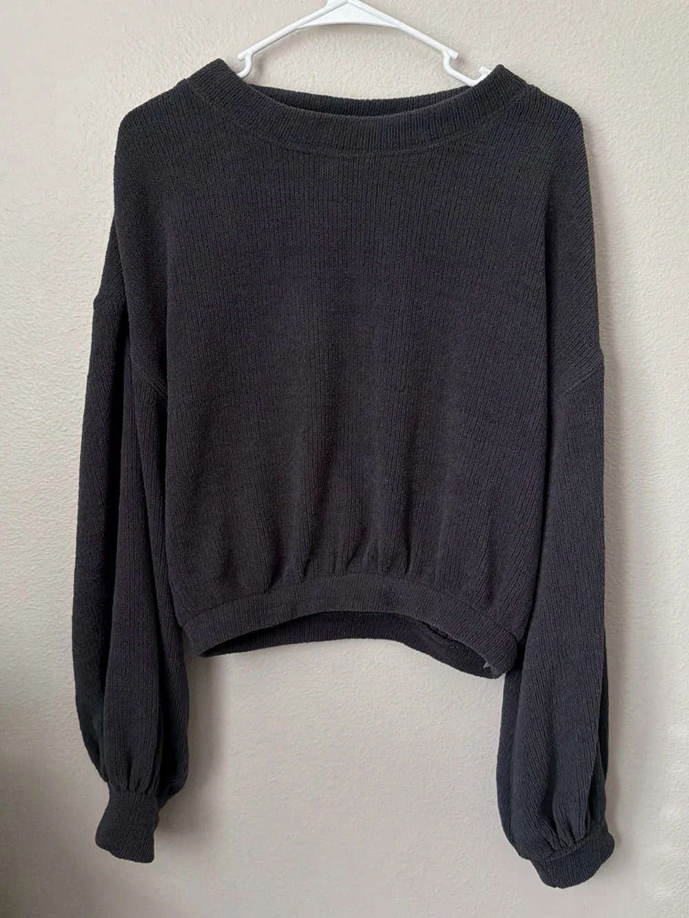 Free People Beach TGIF Pullover Sweater Balloon Sleeves Women’s Xs Gray